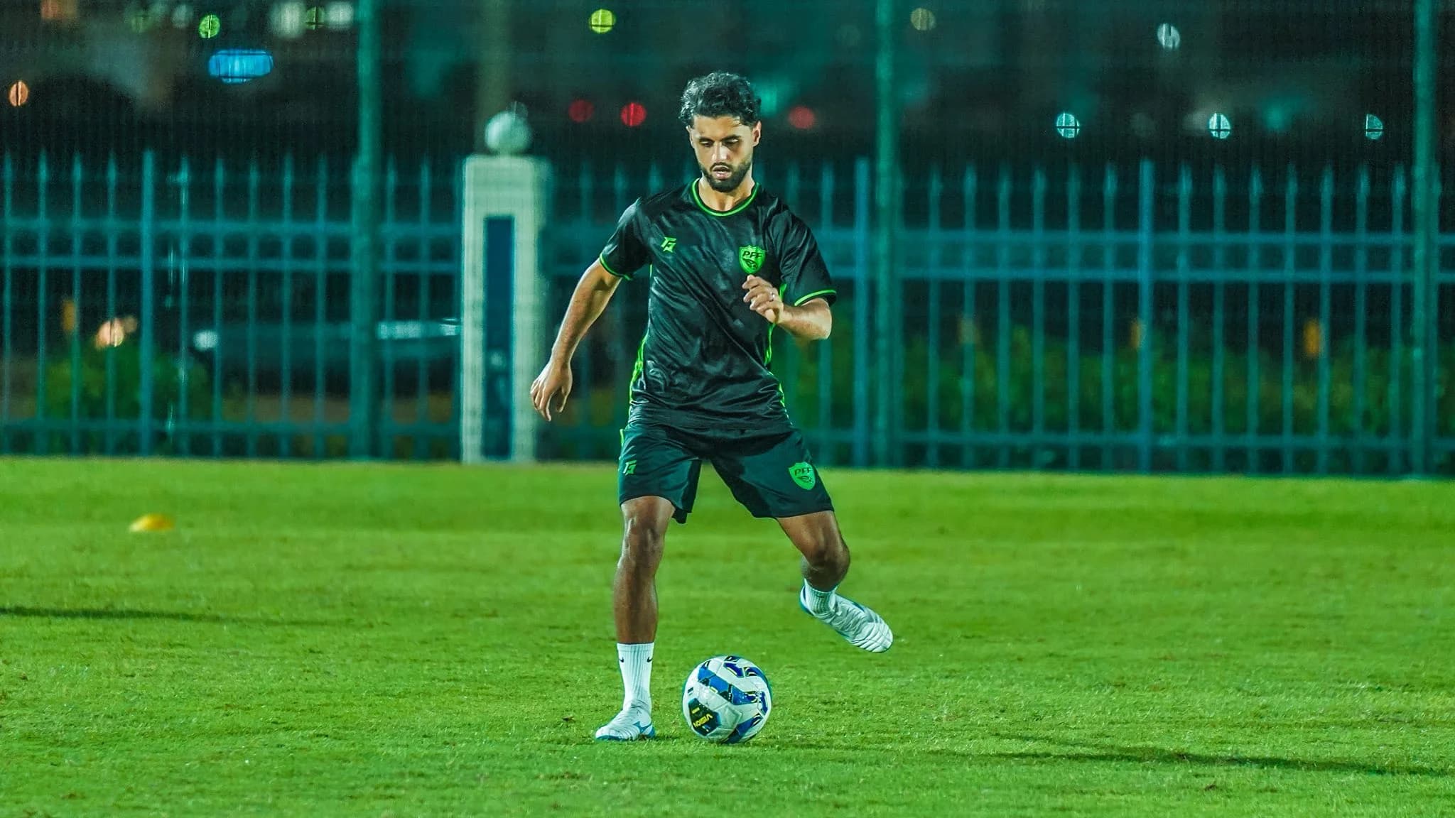 Football player taking a shot